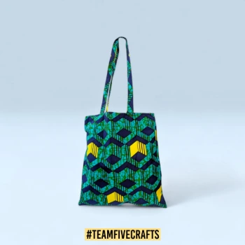 Handmade reusable Zambian shopping tote bag teamfivecrafts